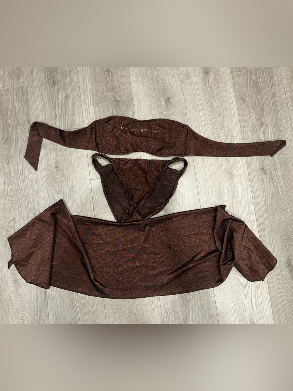 Bebe 3-Piece Shimmery Swimwear Set – NWOT